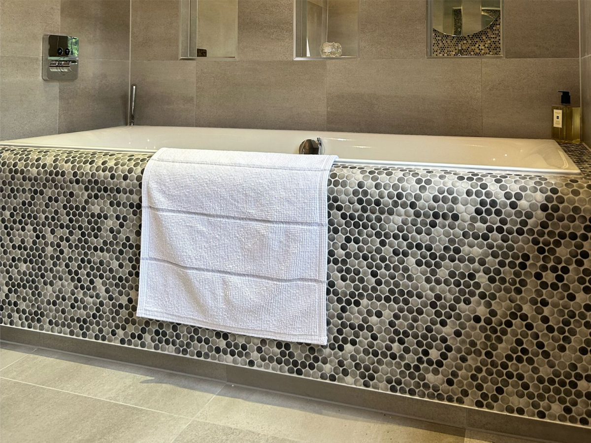 Mosaic tiled bath panel bathroom near Saffron Walden, Essex