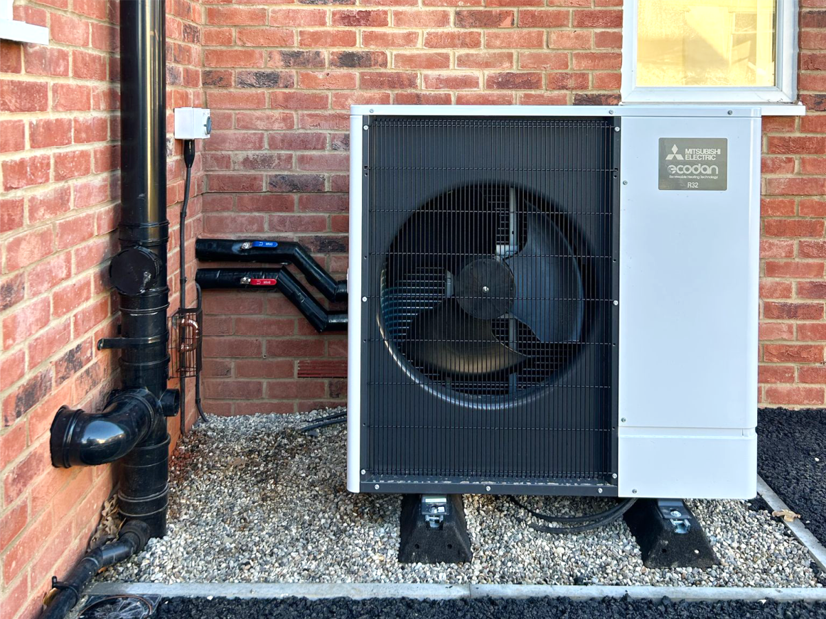 Mitsubishi air source heat pump installation in Chelmsford, Essex by Plumbers ESX